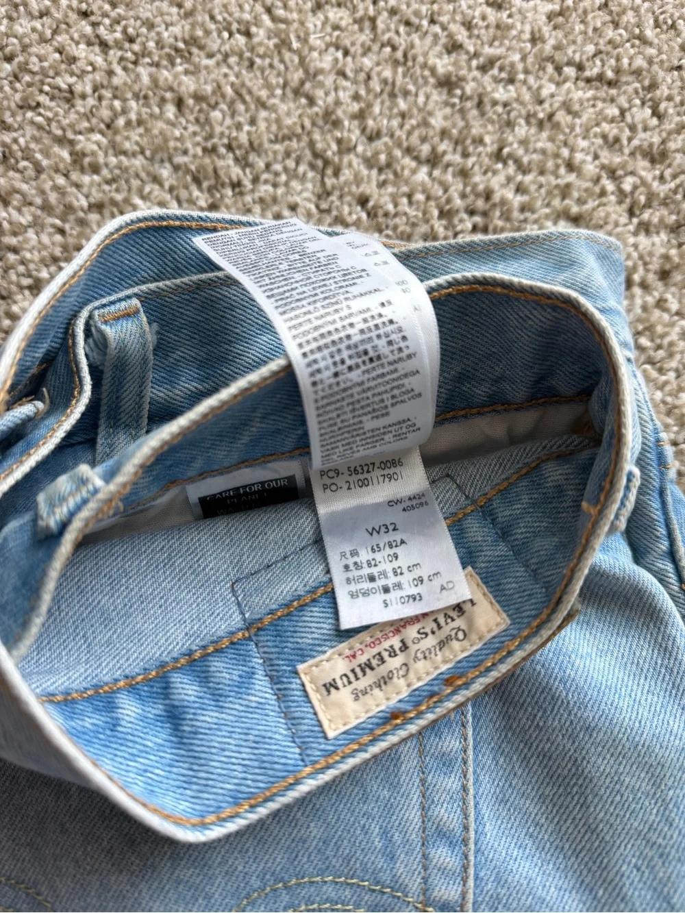 Levi's Light Blue Distressed High-Waist Denim Shorts